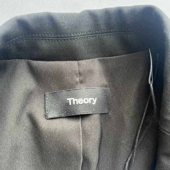 NWT THEORY 1 BUTTON SLIM JACKET IN BLACK - 0 - Picture 5 of 8